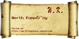 Werth Koppány névjegykártya